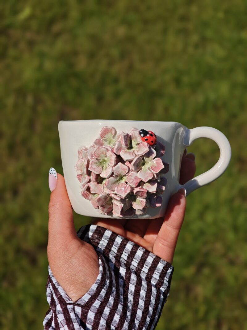 'Pink hydrangea' bögre - 2,5dl